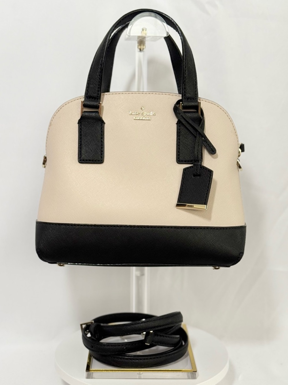 Kate Spade Cameron Street Lottie Satchel Tusk Black Saffiano